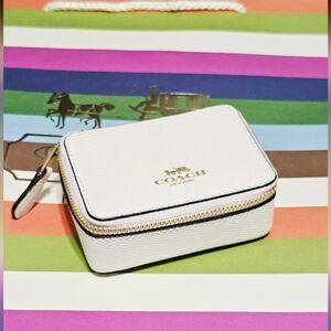 *RESERVED* Coach CHALK Pill Case Holder Small Mini Box 3 Pill Bottles F41289